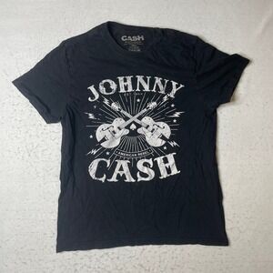 Johnny Cash American Rebel‎ Graphic T Shirt Black M Medium Mens